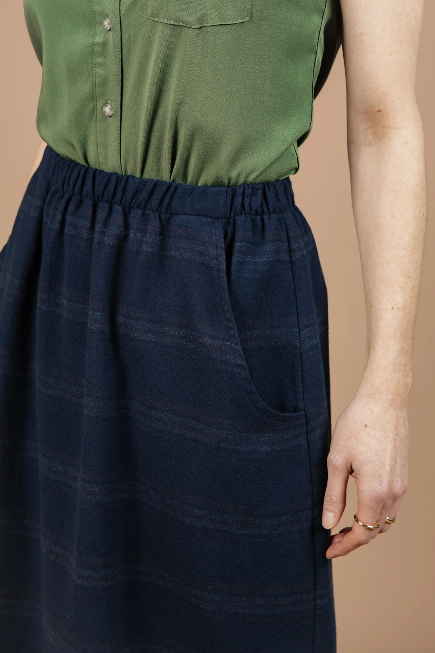 Hadley Skirt / Navy Blanket Stripe