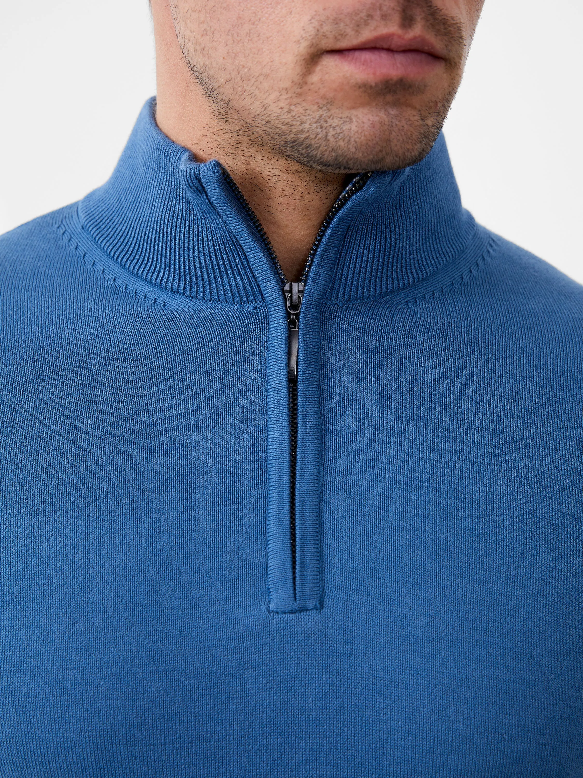 Half Zip Funnel Neck Jumper