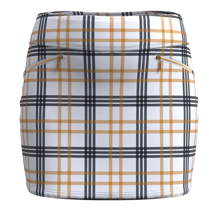 Harlo Ice Skort 15 inch - BLACK NIGHT/GOLDEN GLOW GG PLAID