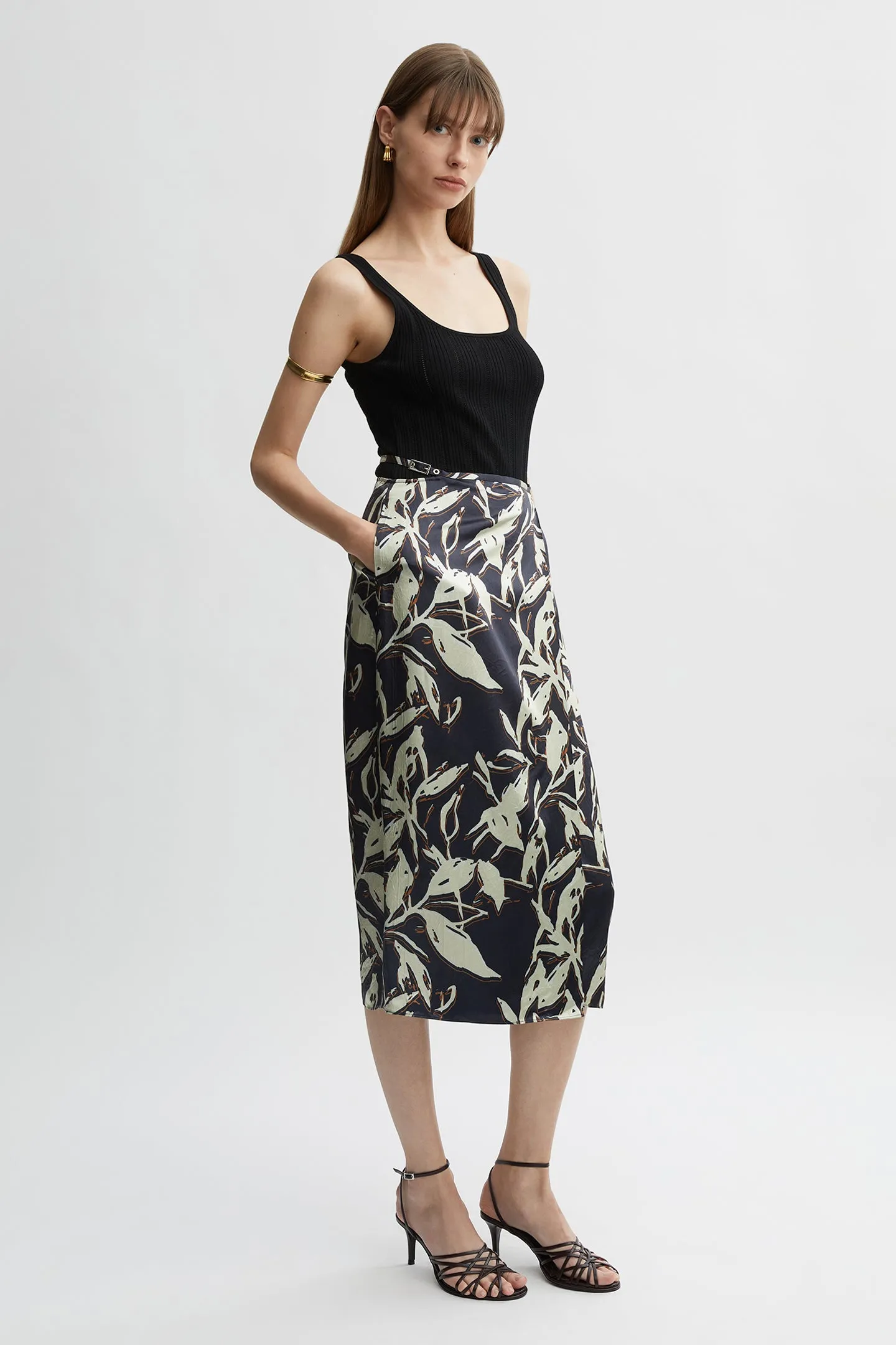 Hayley Belted Print Skirt