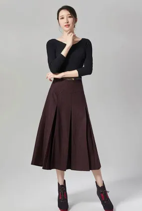 high waist wool women skirt for autumn J102