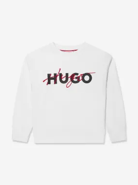 Hugo Boys Logo Sweatshirt in White