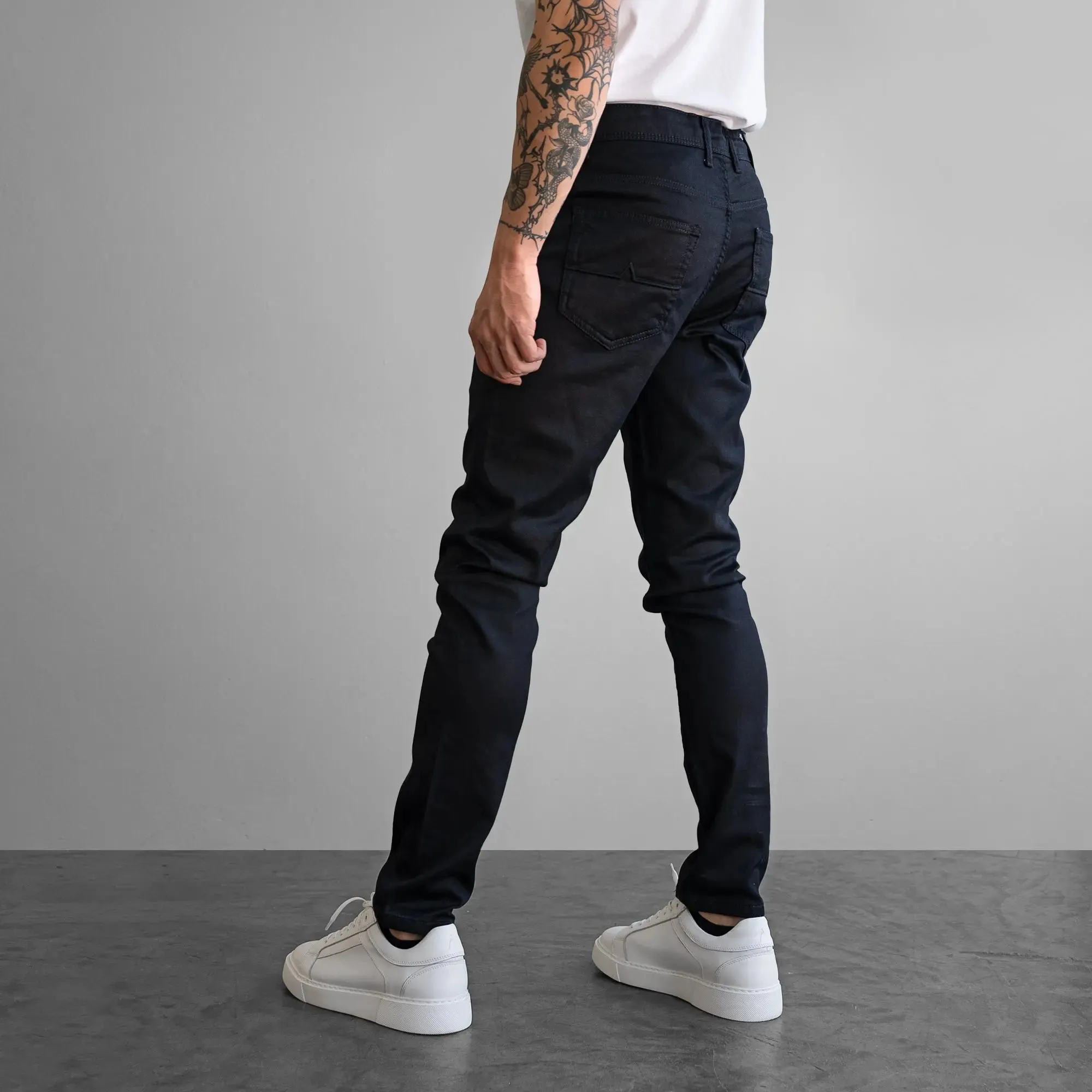 Iconic Shadow Wax Coated Slim Fit Jeans