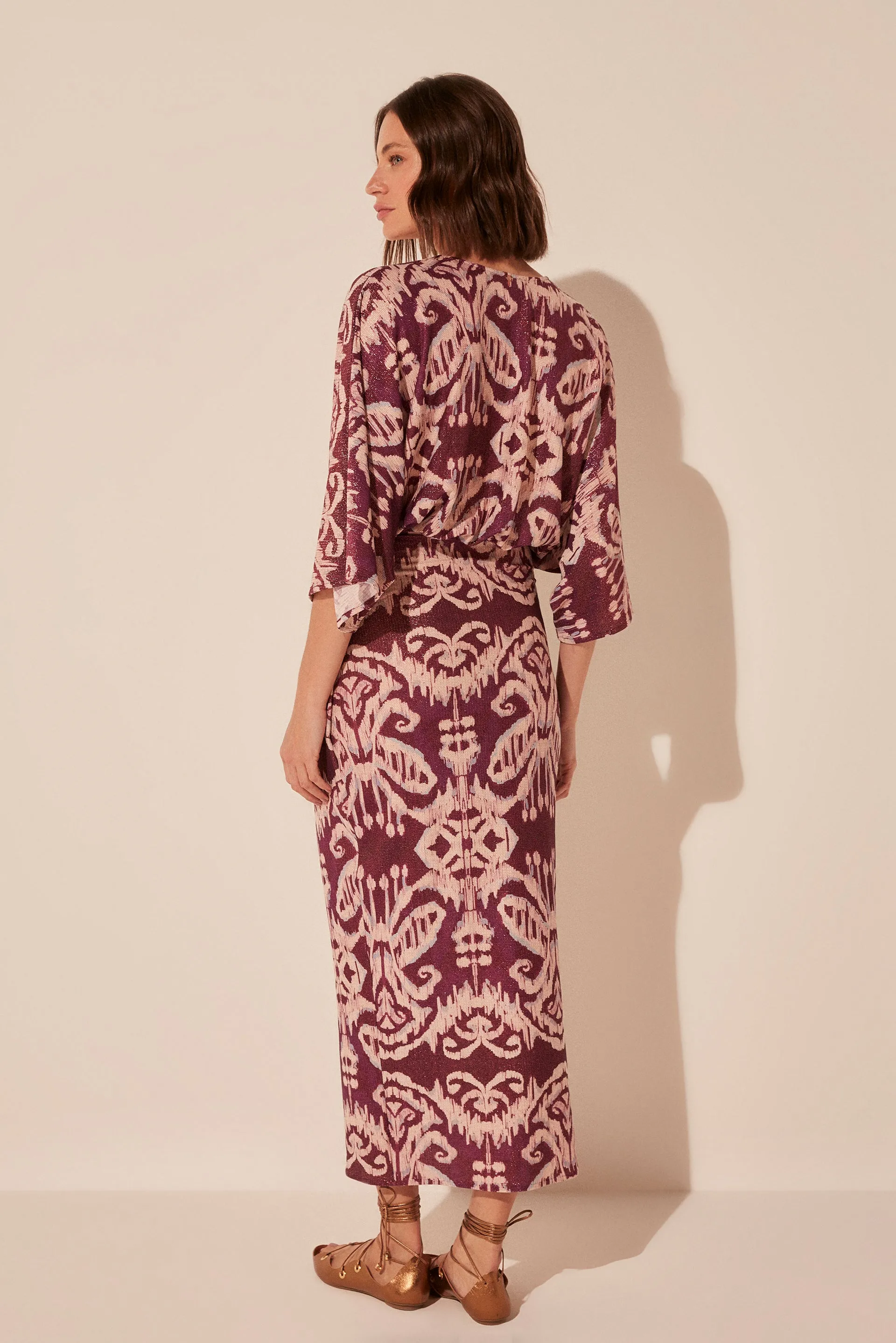 Ikat Criss Crossed Midi Dress E4662A1919