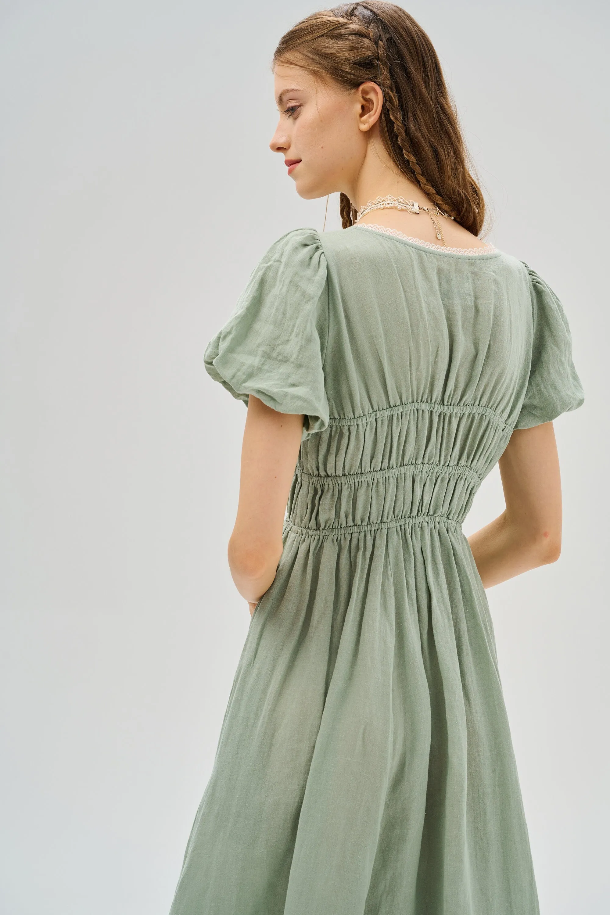 IRIS 23 | lace up linen dress