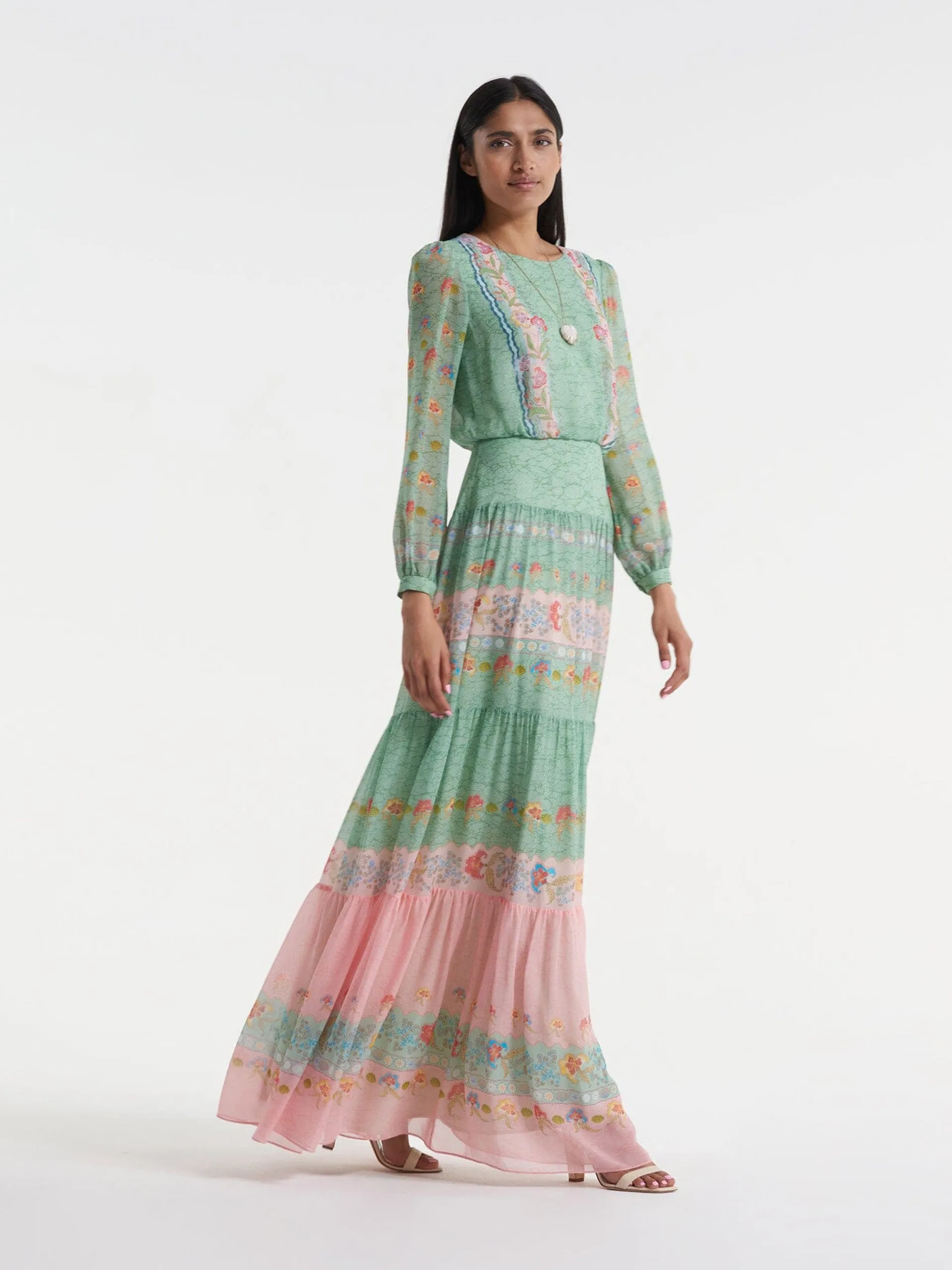 Isabel long dress in Delemare wave