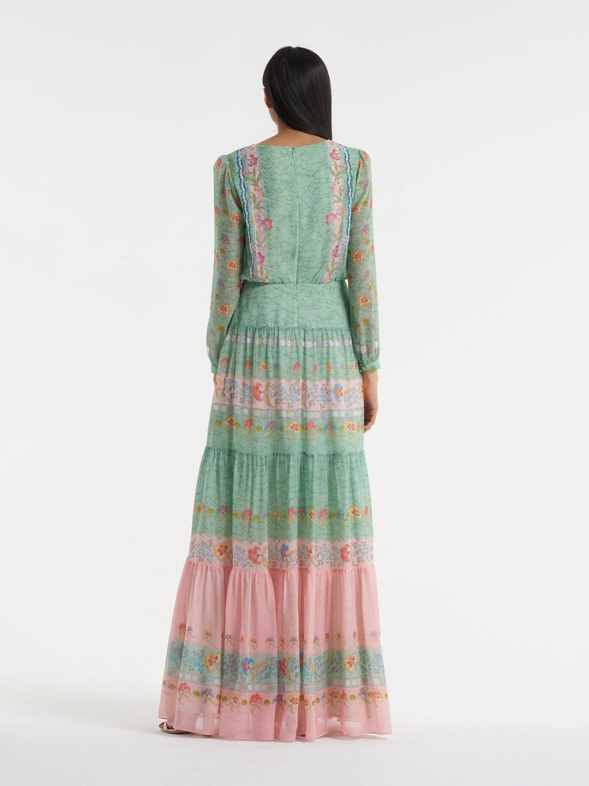 Isabel long dress in Delemare wave