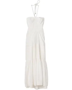 Ivory Halter Neck Adelle Midi Dress