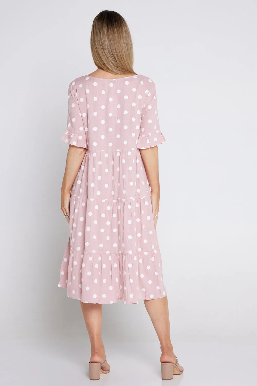 Jackson Linen Dress - Pink Spot