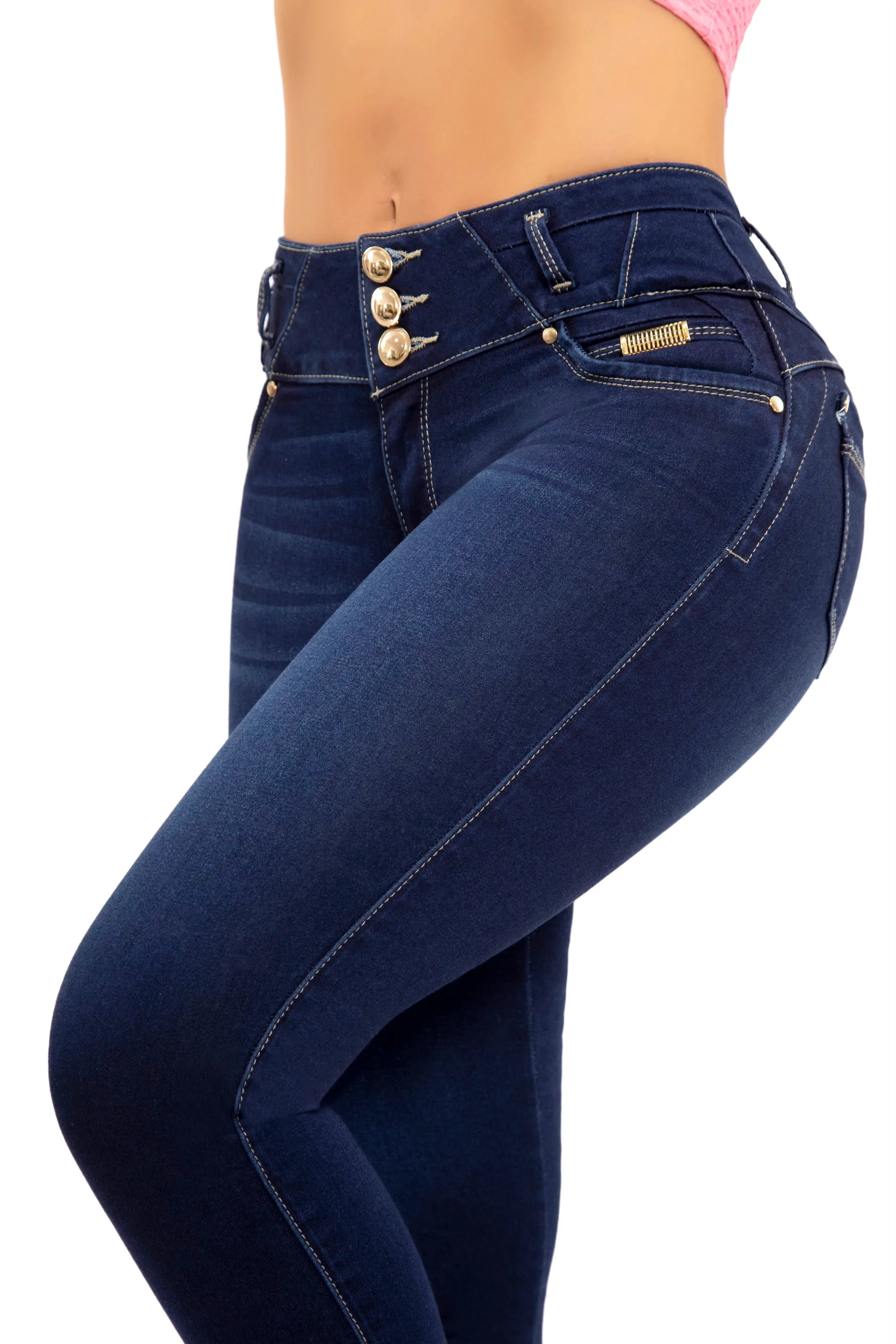 Jeans Levanta Pompa ELIZA Oscuro GOLDEN COLLECTION