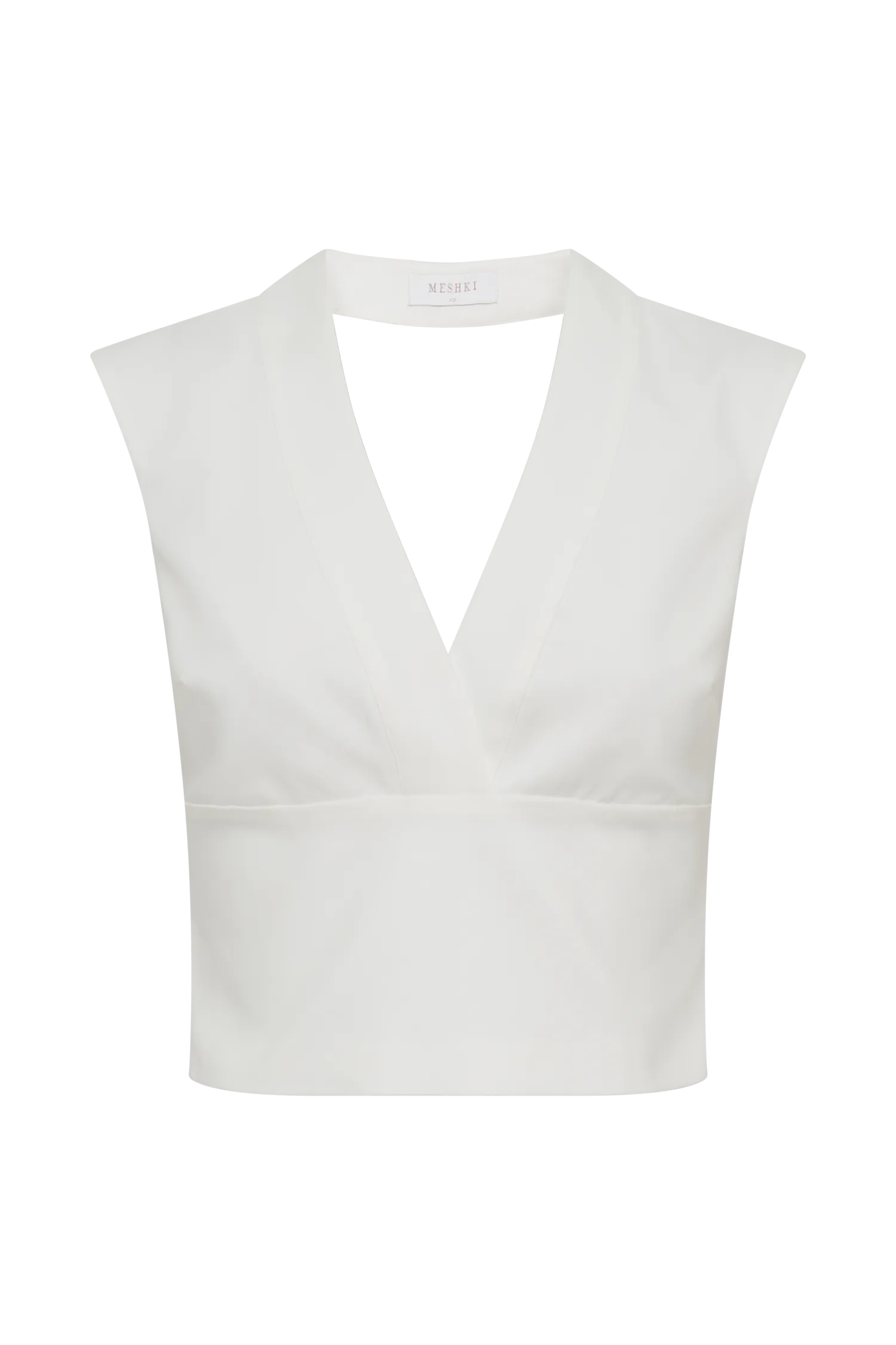 Jemima Sleeveless Cross Over Top - White