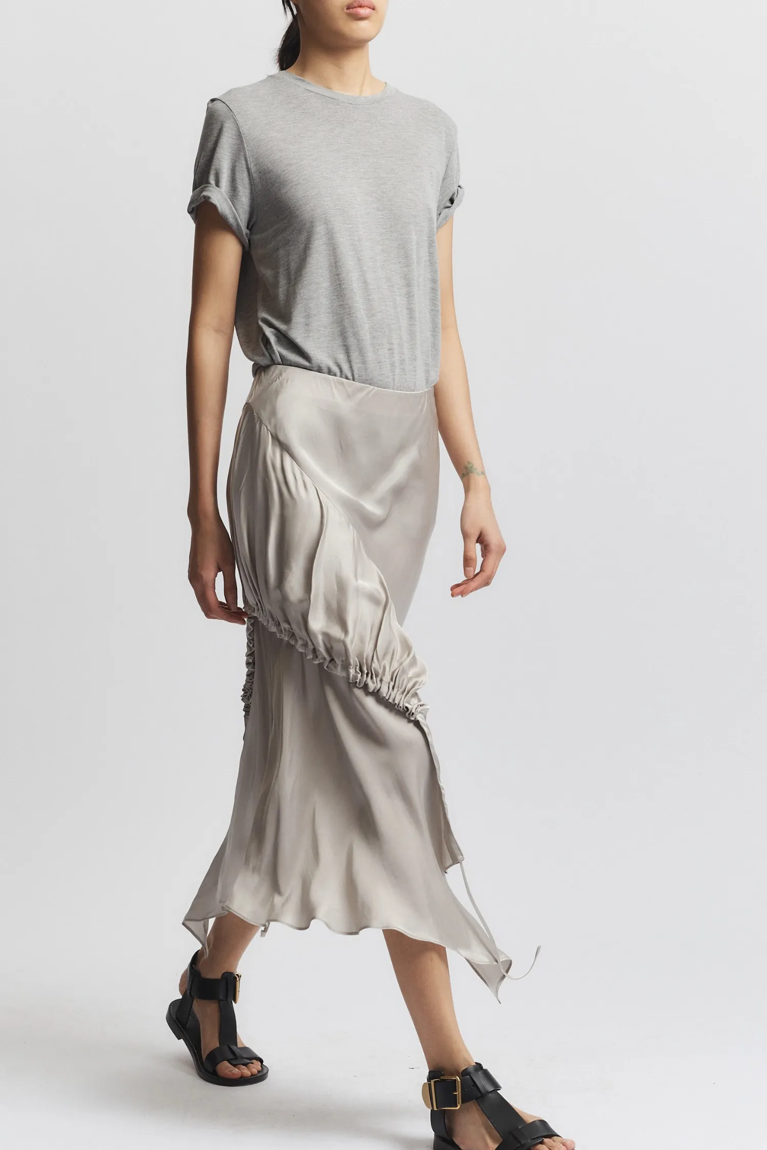 Kalani Asymmetric Skirt, Pumice