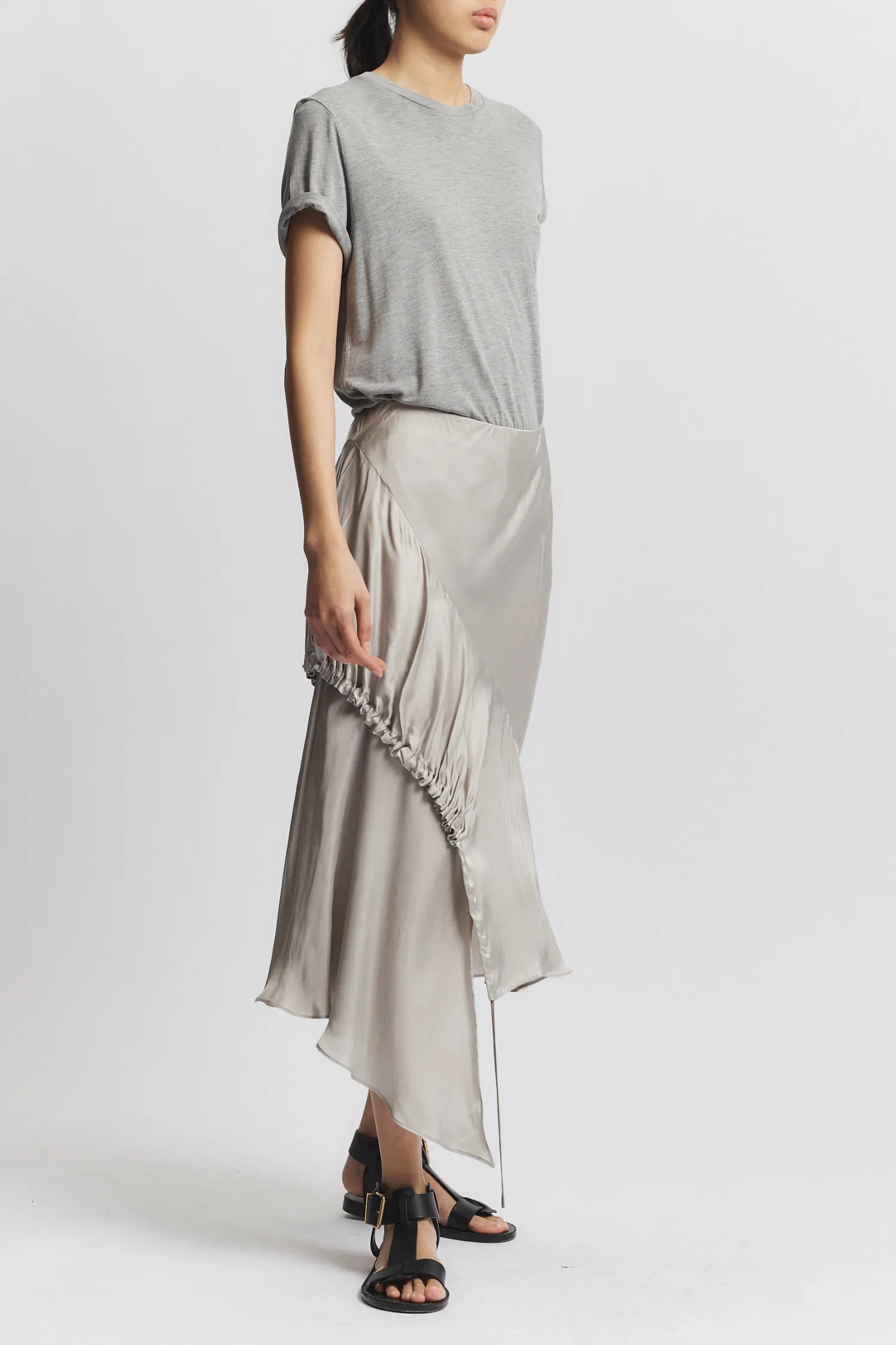 Kalani Asymmetric Skirt, Pumice