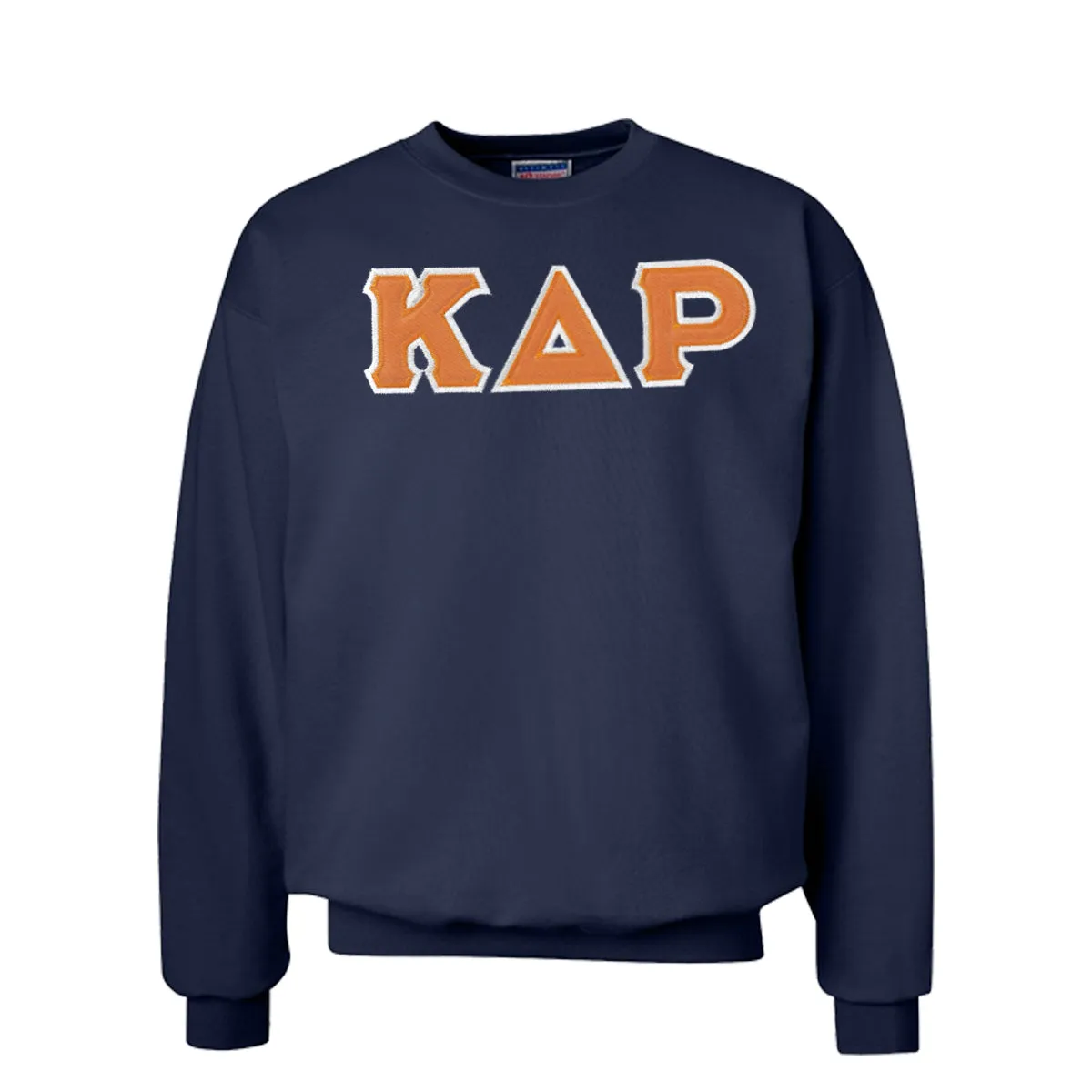 Kappa Delta Rho Navy Crew Neck Sweatshirt with Sewn On Letters