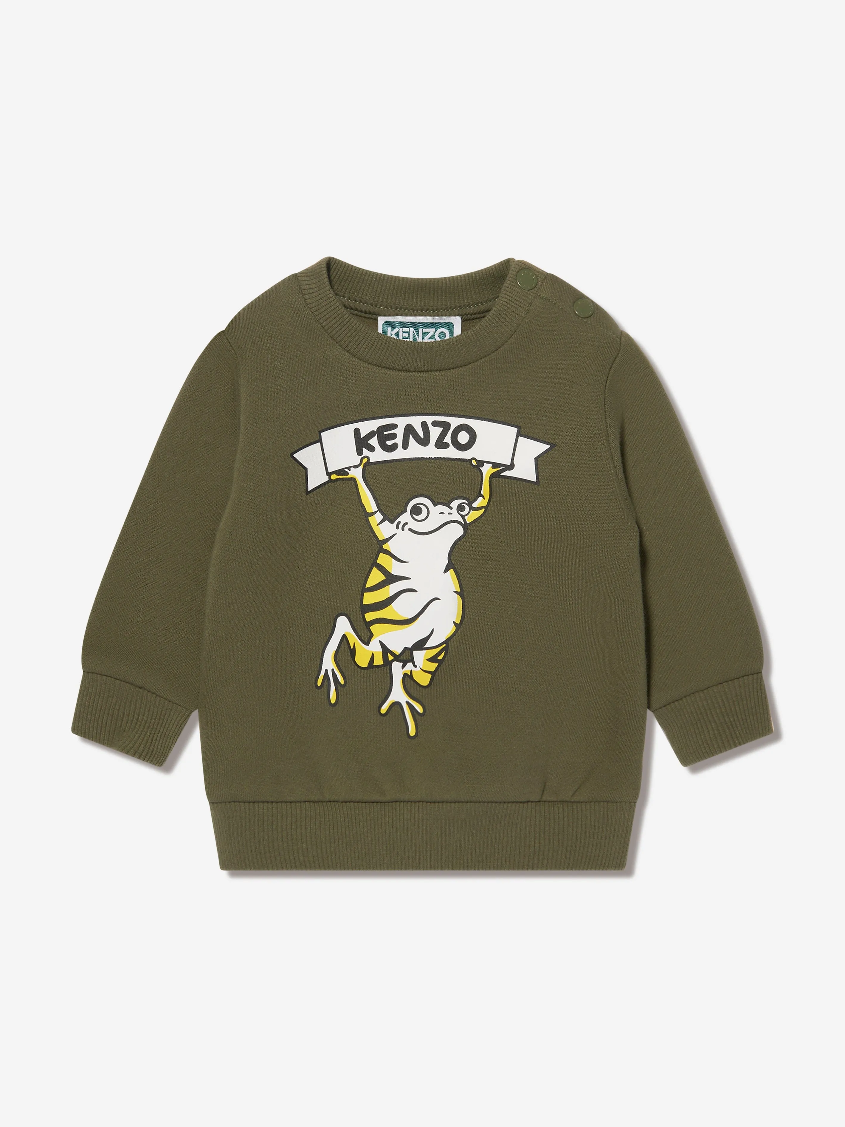 KENZO Baby Boys Frog Logo Sweatshirt in Green