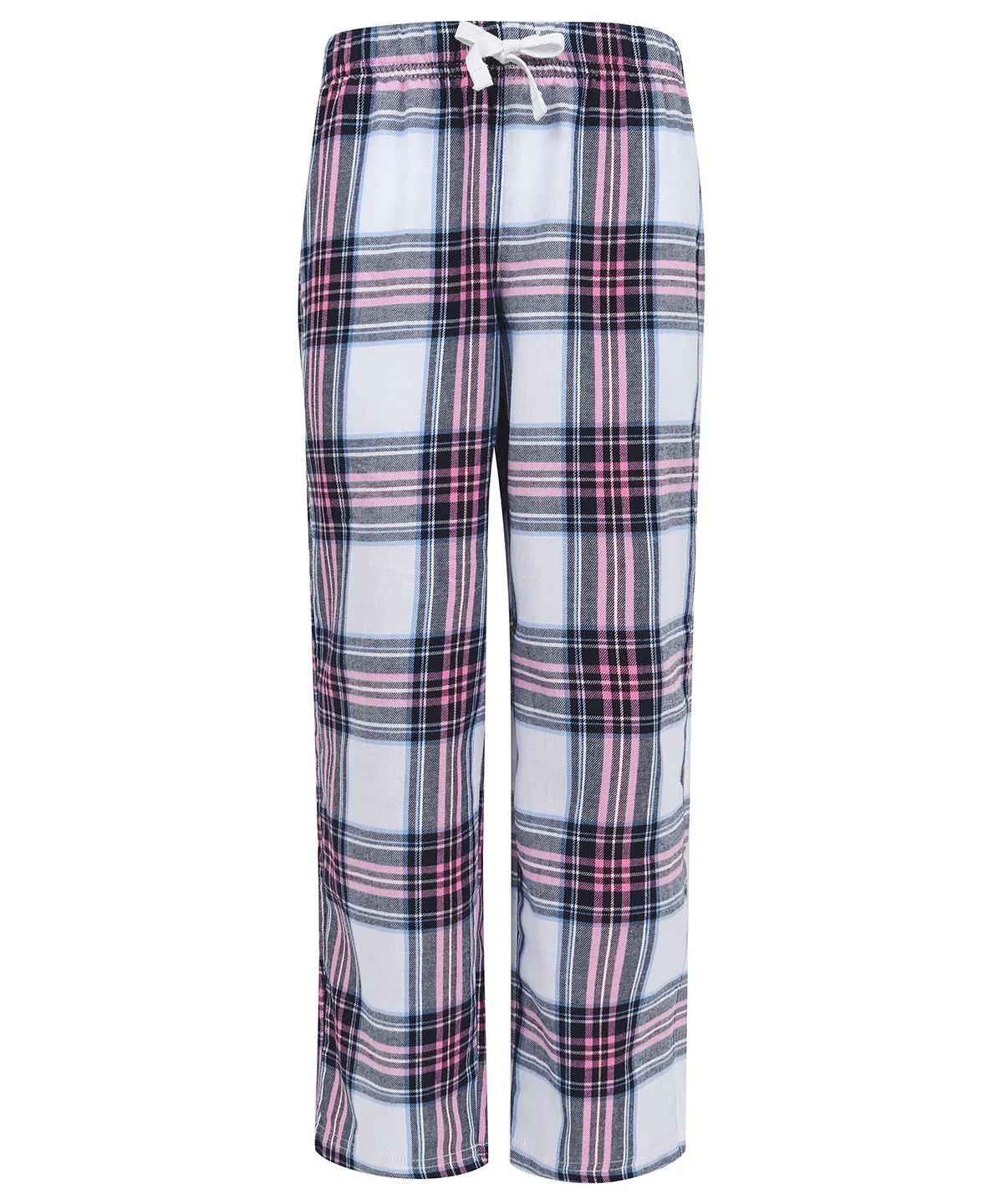 Kids tartan lounge pants | White/Pink Check