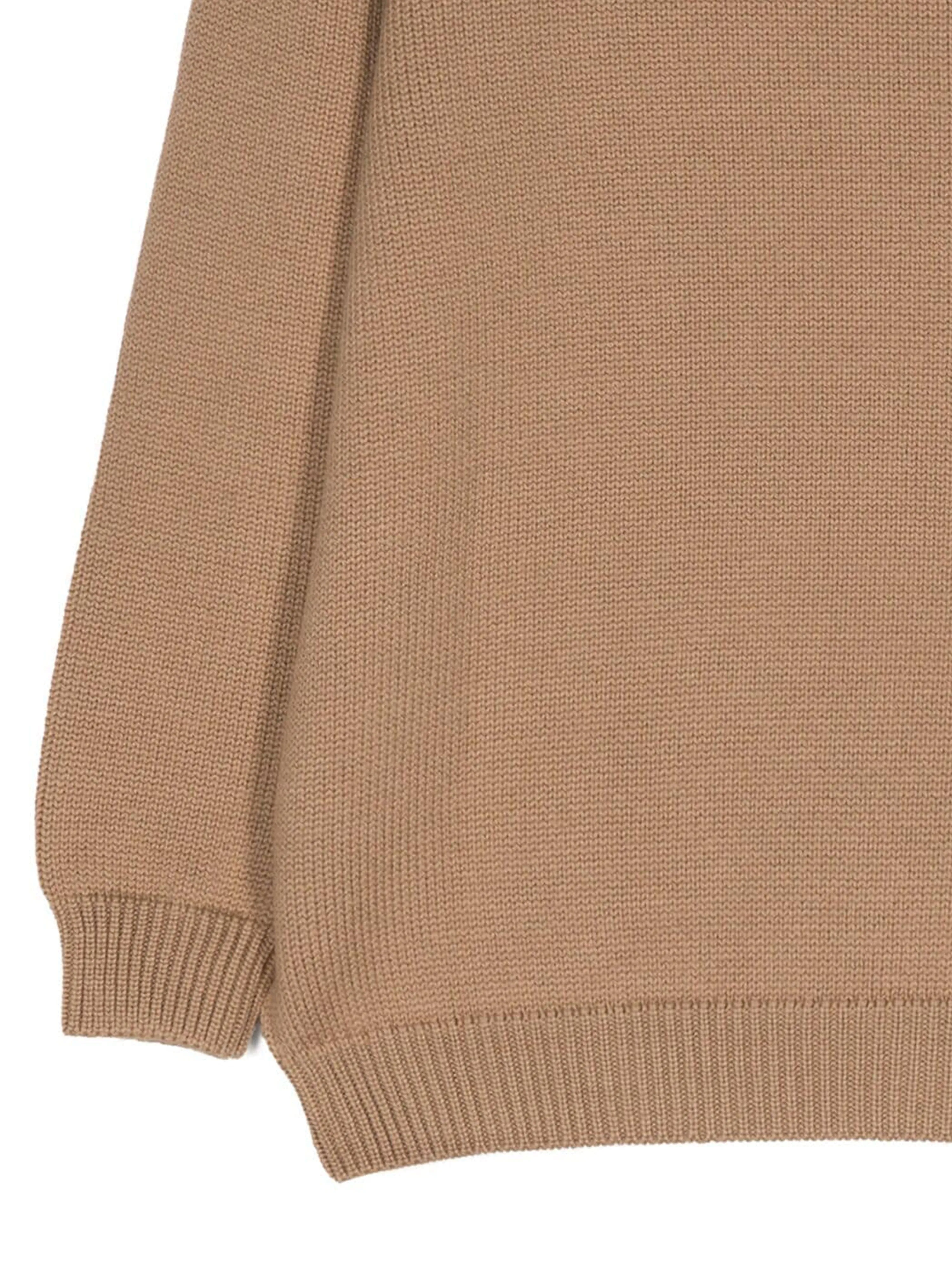 Kids Wool Knitted Logo Jumper in Brown