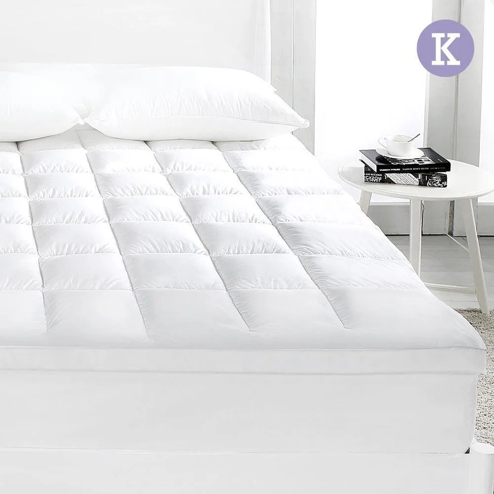 King Mattress Topper Duck Feather Down 1000GSM Pillowtop Topper