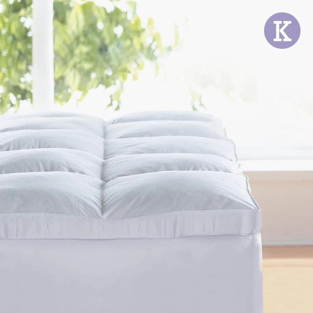 King Mattress Topper Goose Feather Down 1000GSM Pillowtop Topper