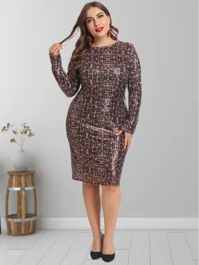 KittenAlarm - Plus Size Sequins Deep V Backless Bodycon Dress