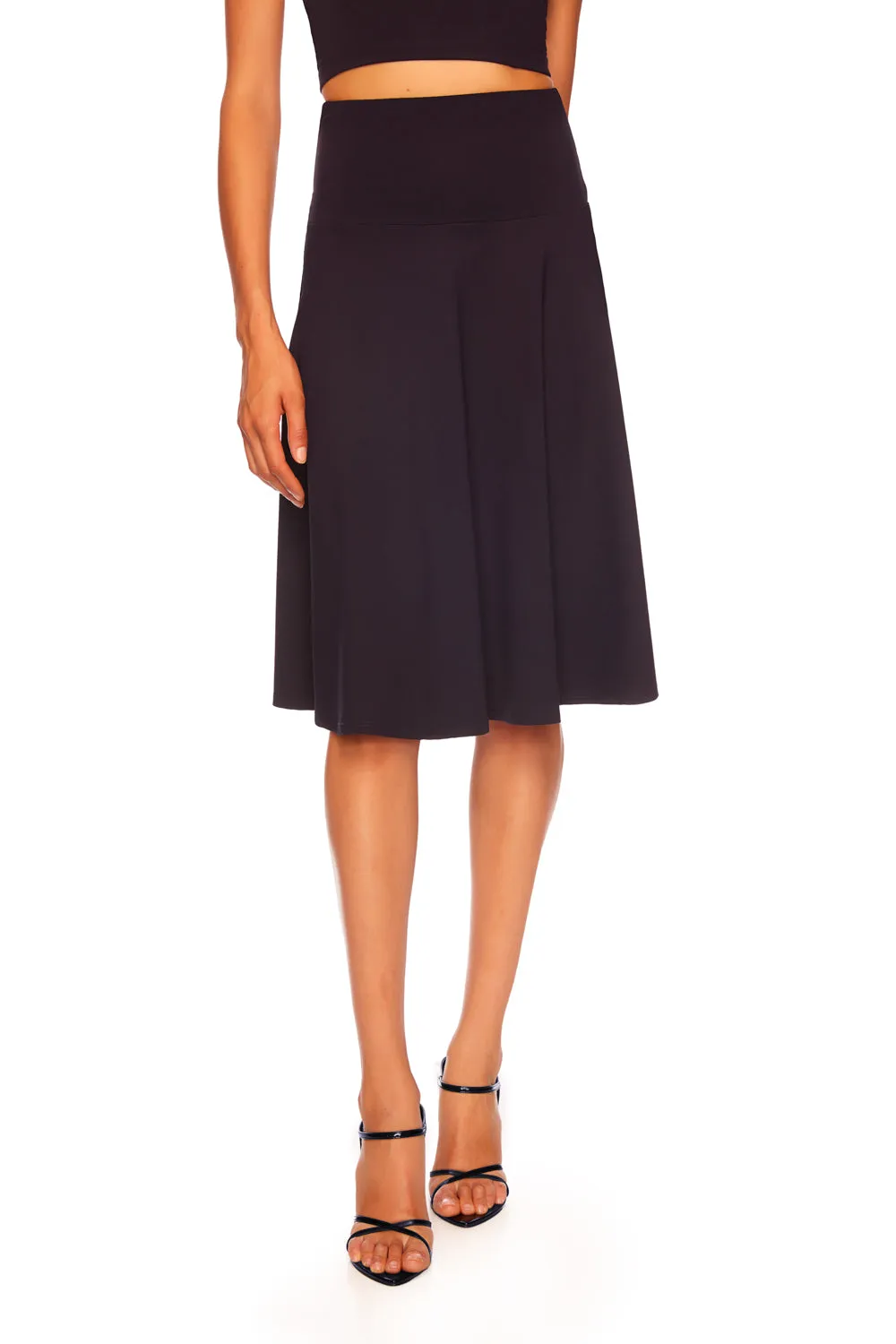 long high waist flare skirt