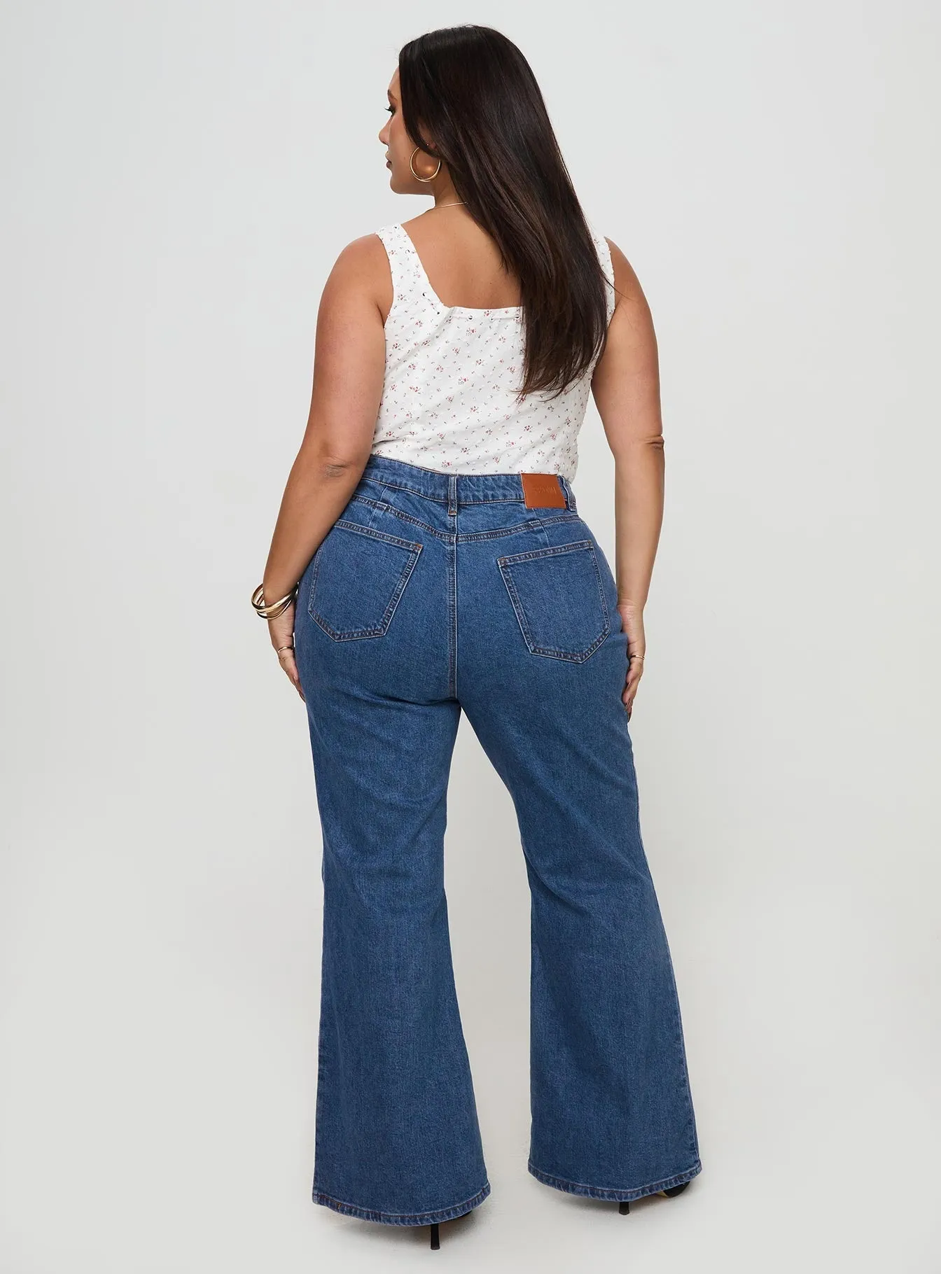 Lucille High Rise Flare Leg Jeans Mid Wash Curve