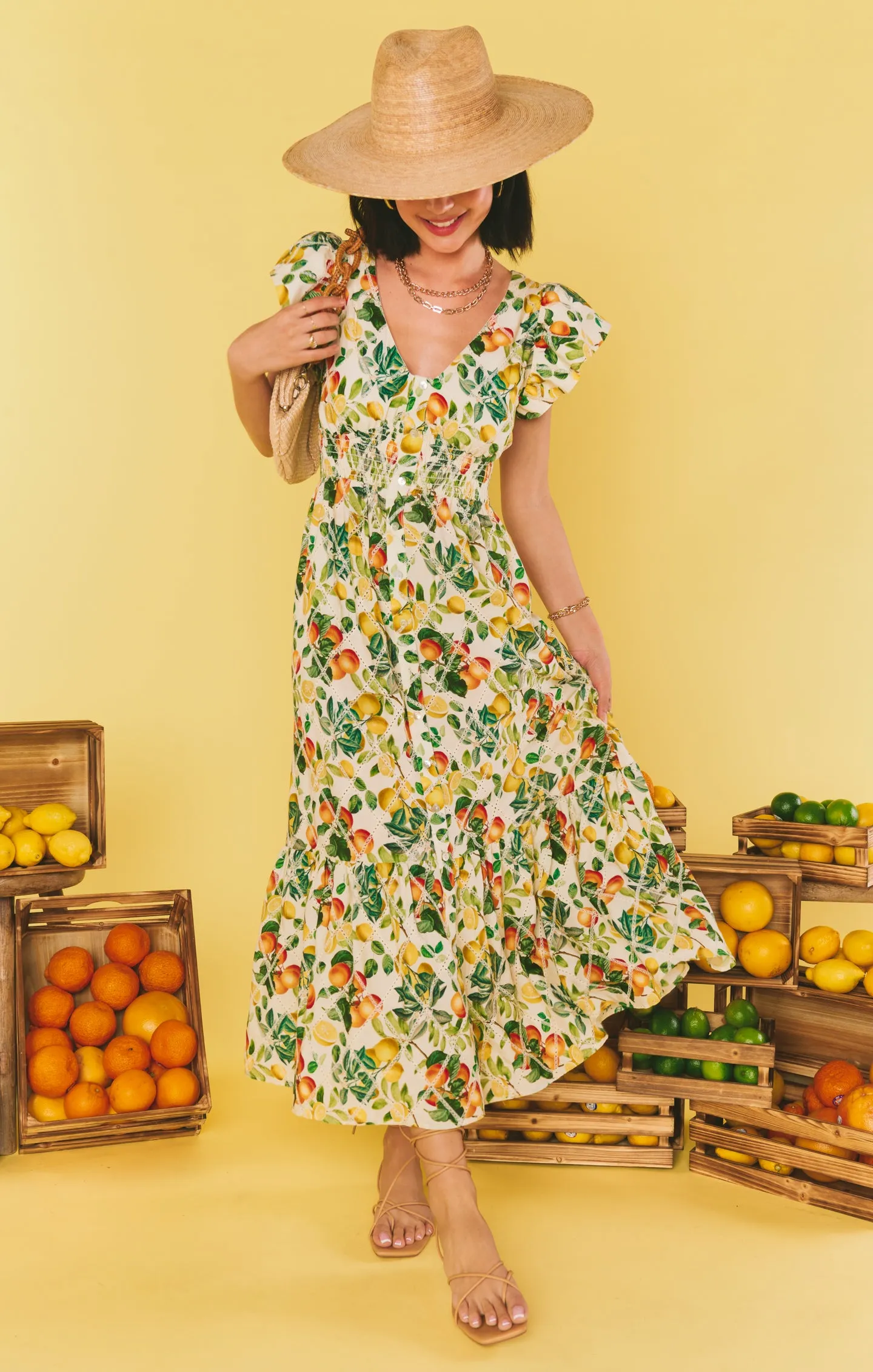 Lunch Date Midi Dress ~ Citrus in Georgia