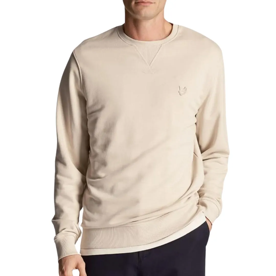 Lyle Scott Tonal Eagle Logo Cream Pull Over Sweatshirt