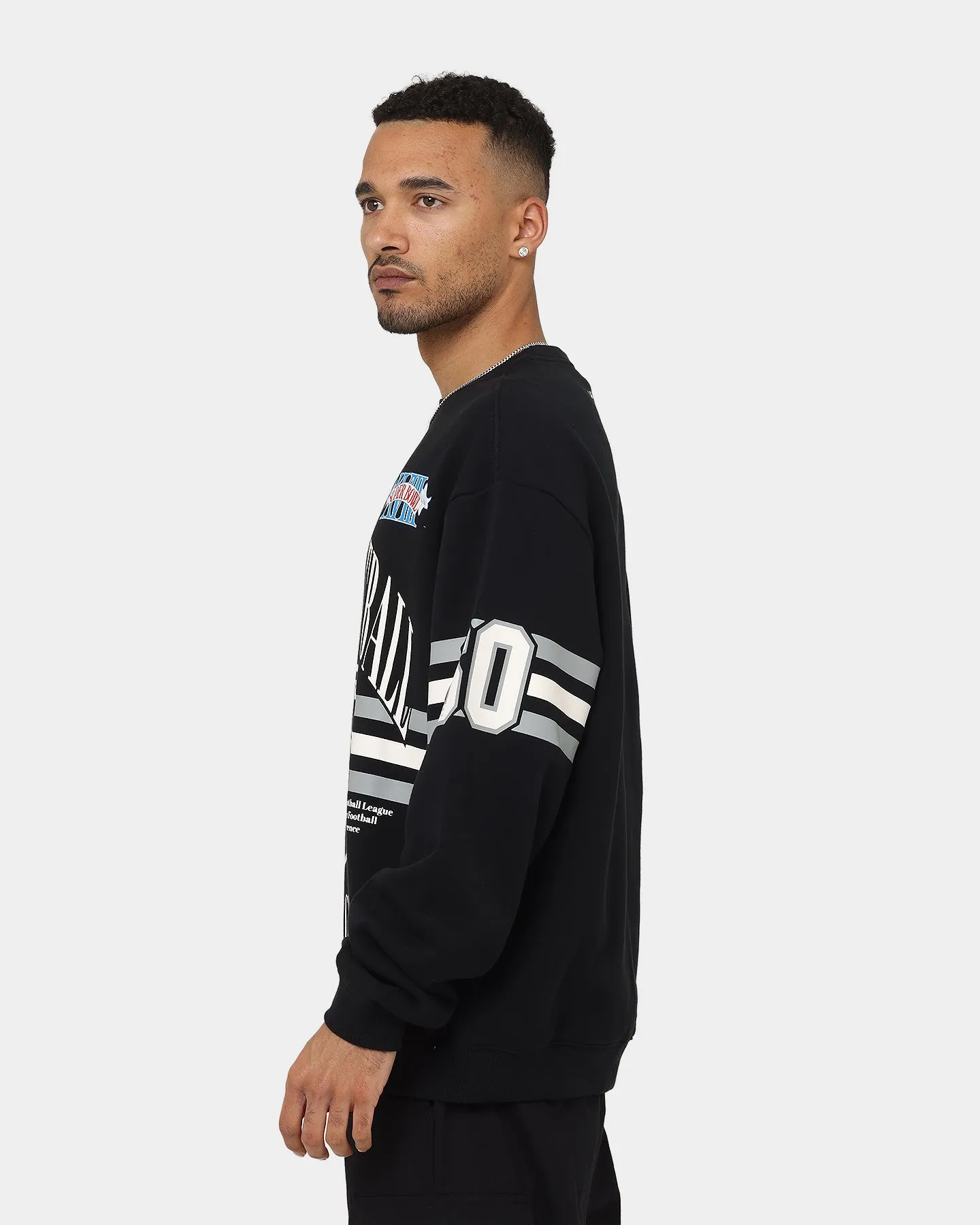 Majestic Athletic Las Vegas Raiders Champion Arch Stripe Crewneck Faded Black