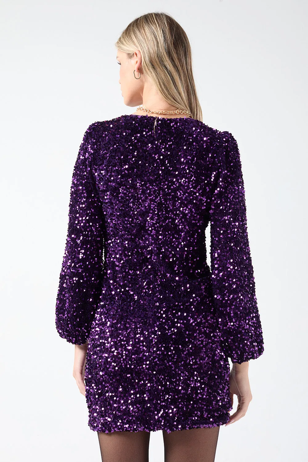 Marc Angelo Sequin Wrap Dress MA41102 D118 PUR