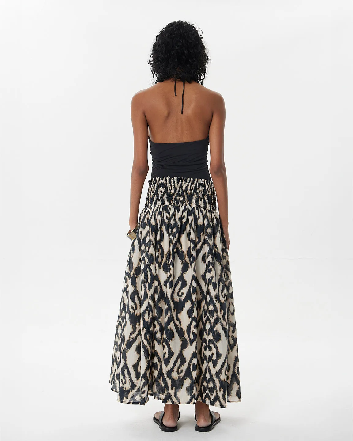 Maria Cher Moreno Loreta Midi Skirt in Ethnic Ecru