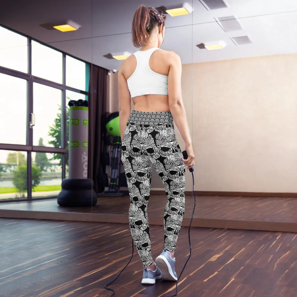 Marine Life Skull Tattoo Yoga Leggings