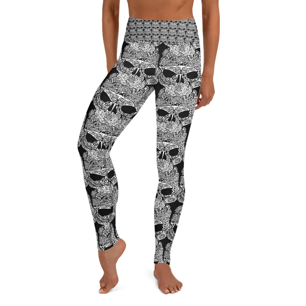 Marine Life Skull Tattoo Yoga Leggings