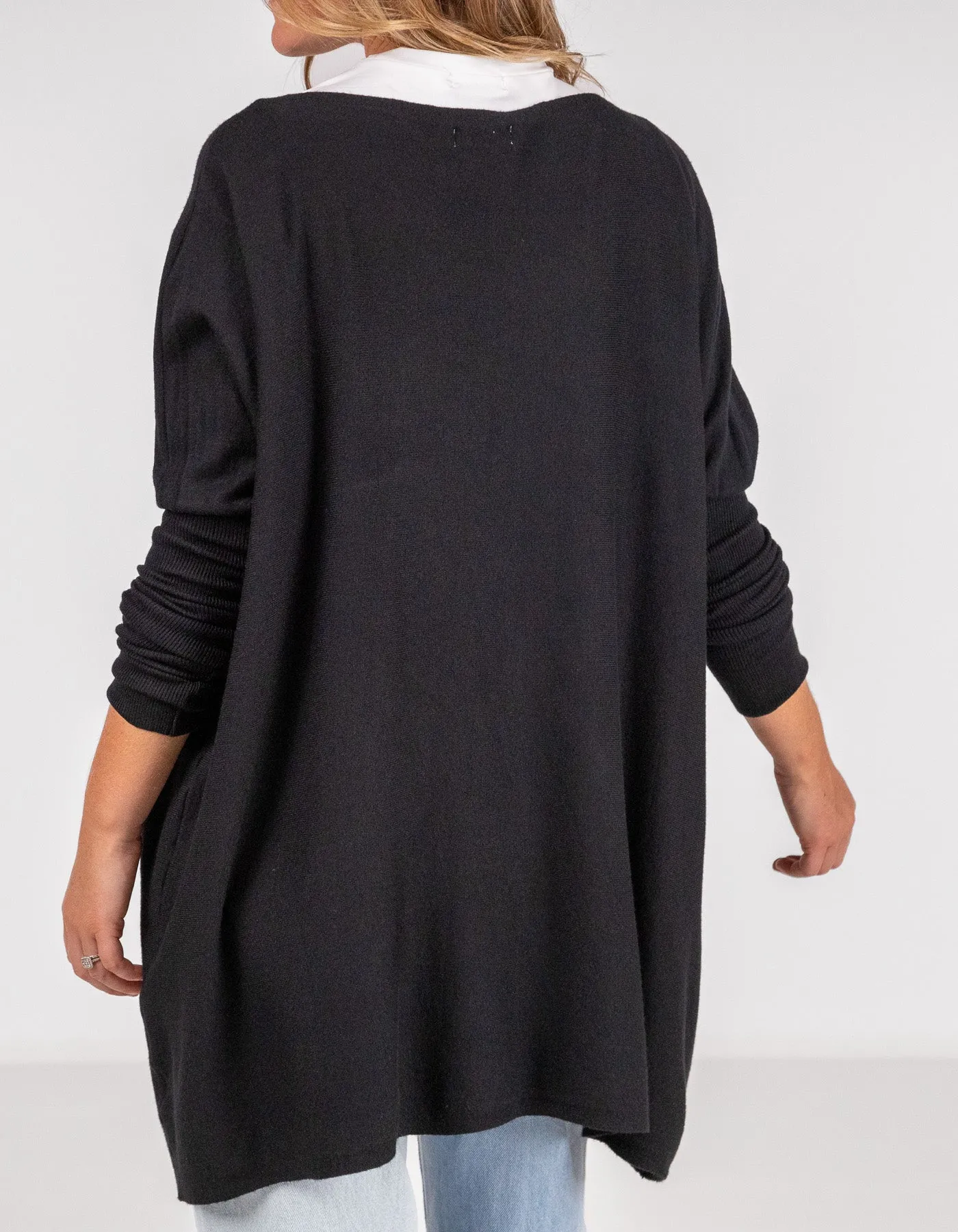 Marley Oversize Cotton Knit Jumper in Black