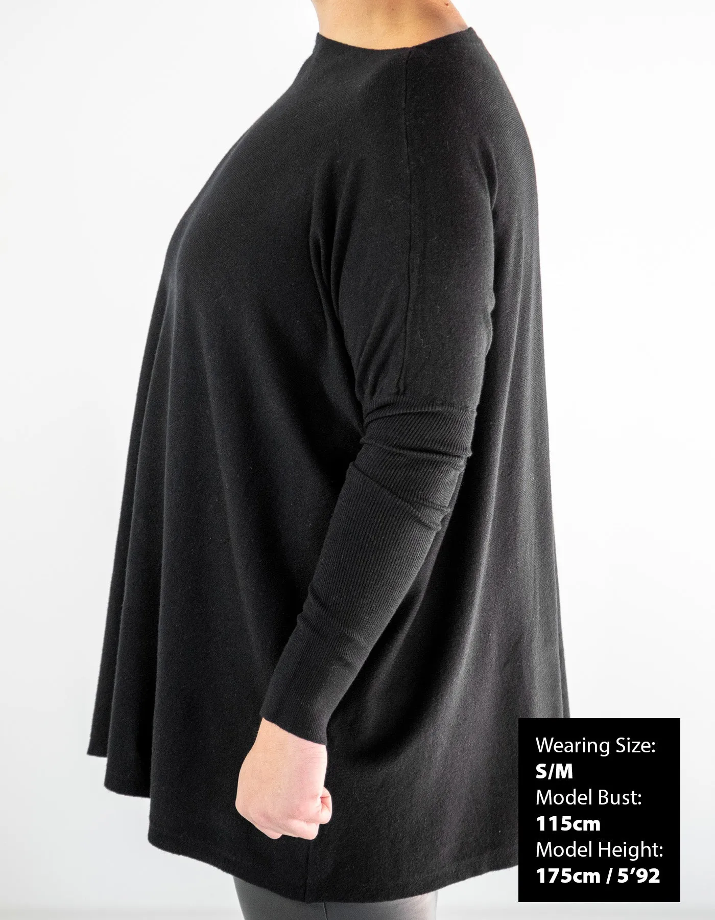 Marley Oversize Cotton Knit Jumper in Black