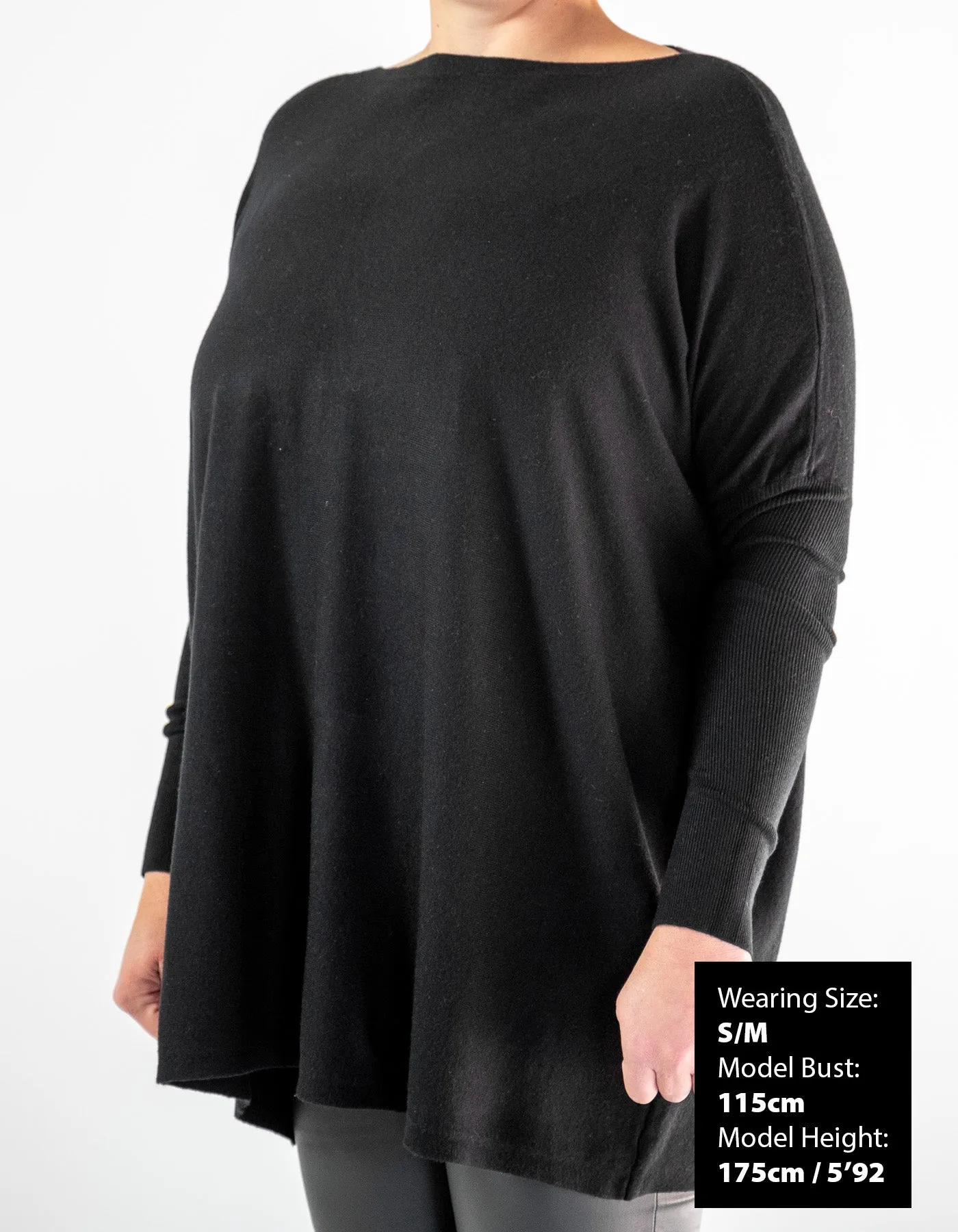 Marley Oversize Cotton Knit Jumper in Black