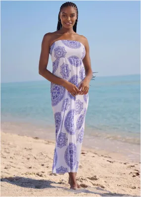 Maxi Dress - Cobalt Medallion