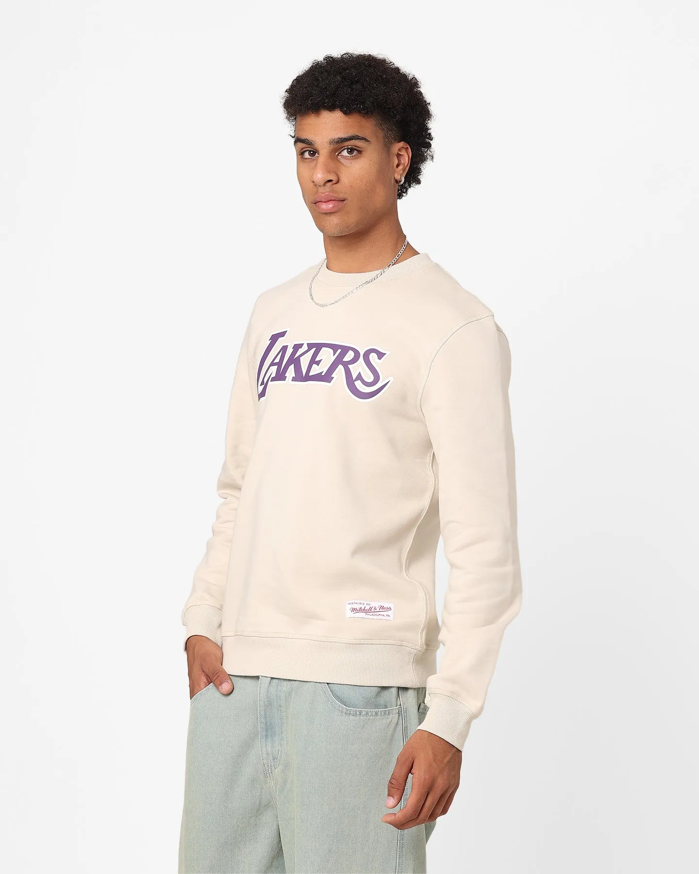 Mitchell & Ness Los Angeles Lakers Basic Team Logo Crewneck Clay