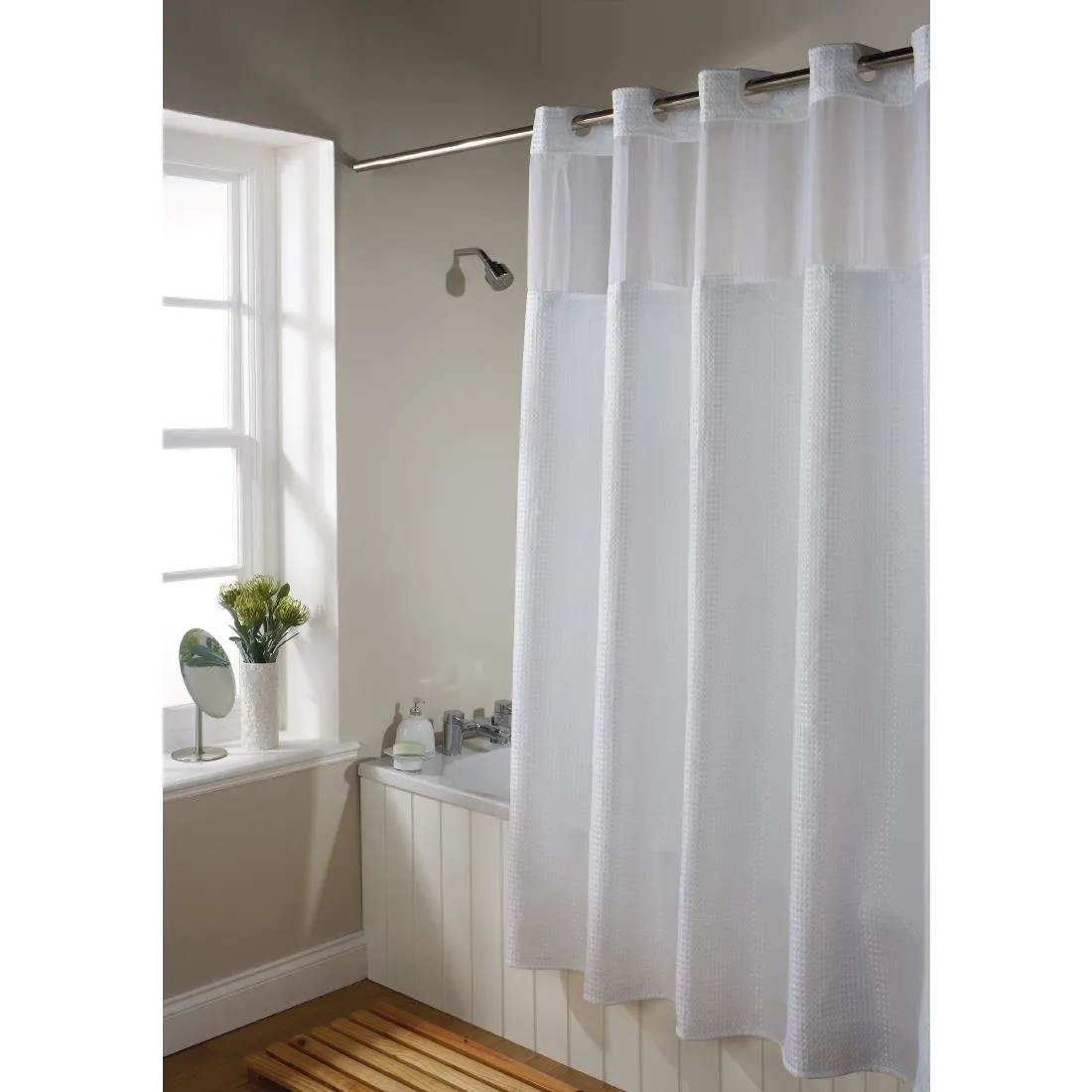 Mitre Backing Skirt for Luxury Ultra Waffle Shower Curtain - HD089