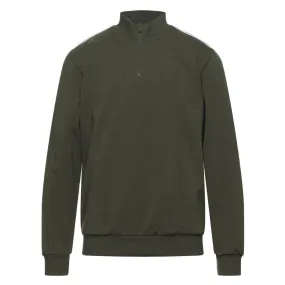 Moschino Quarter Zip Tape Logo Green Sweater