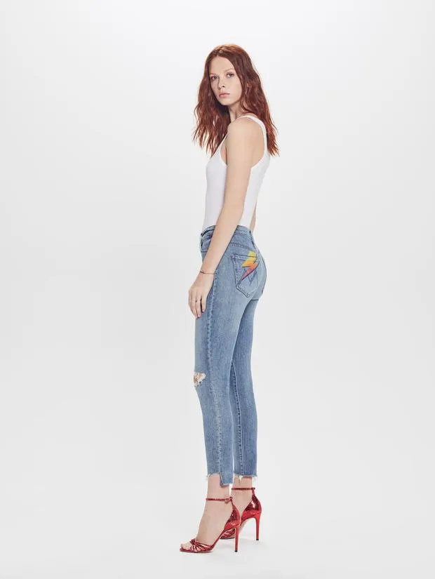 MOTHER - The Stunner Ankle Step Fray Jeans in Helter Skelter