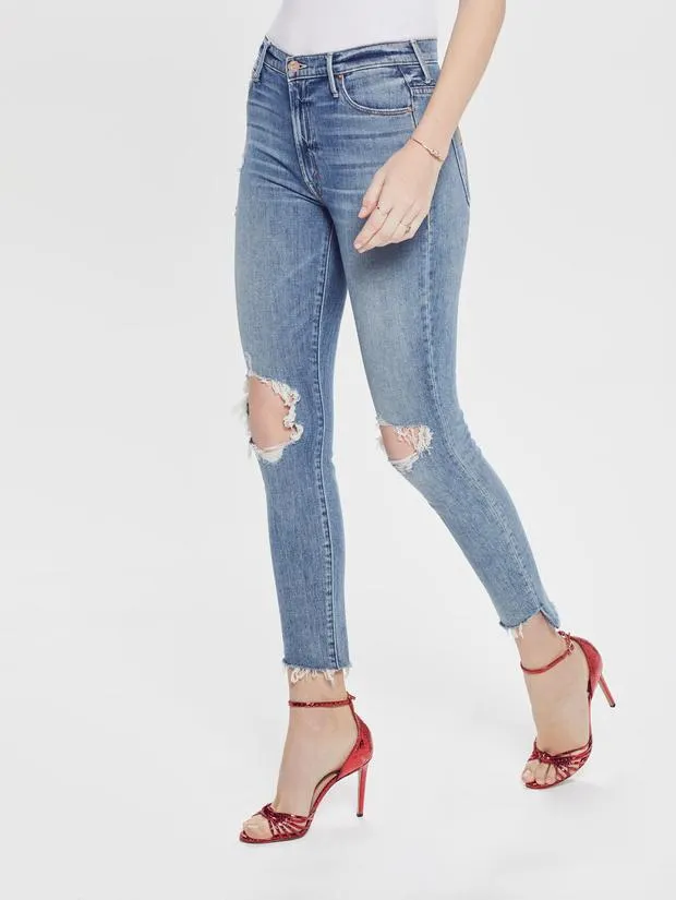 MOTHER - The Stunner Ankle Step Fray Jeans in Helter Skelter