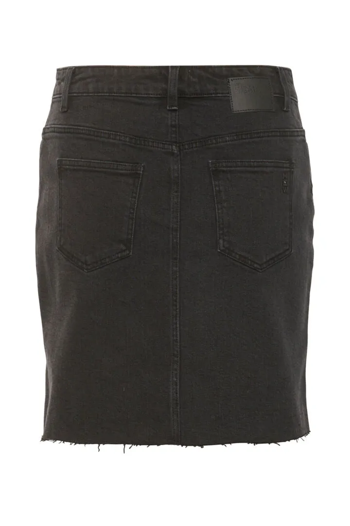 My Essential Wardrobe Shade Skirt in Dark Grey with Stud Detail to the front