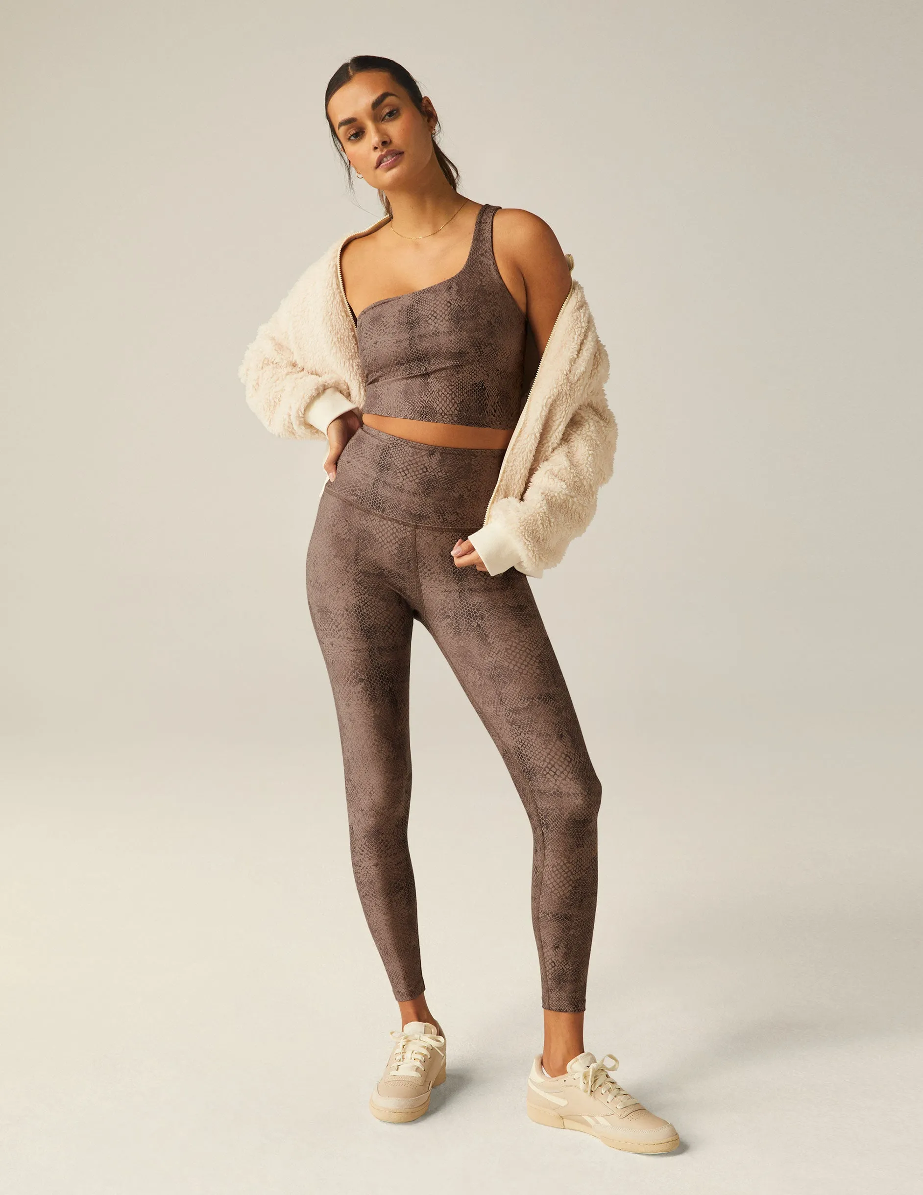 Neutral Snakeskin SoftMark High Waisted Midi Legging