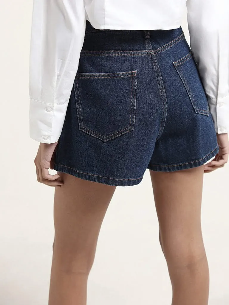 Nuon Dark Blue Denim Mini Skirt