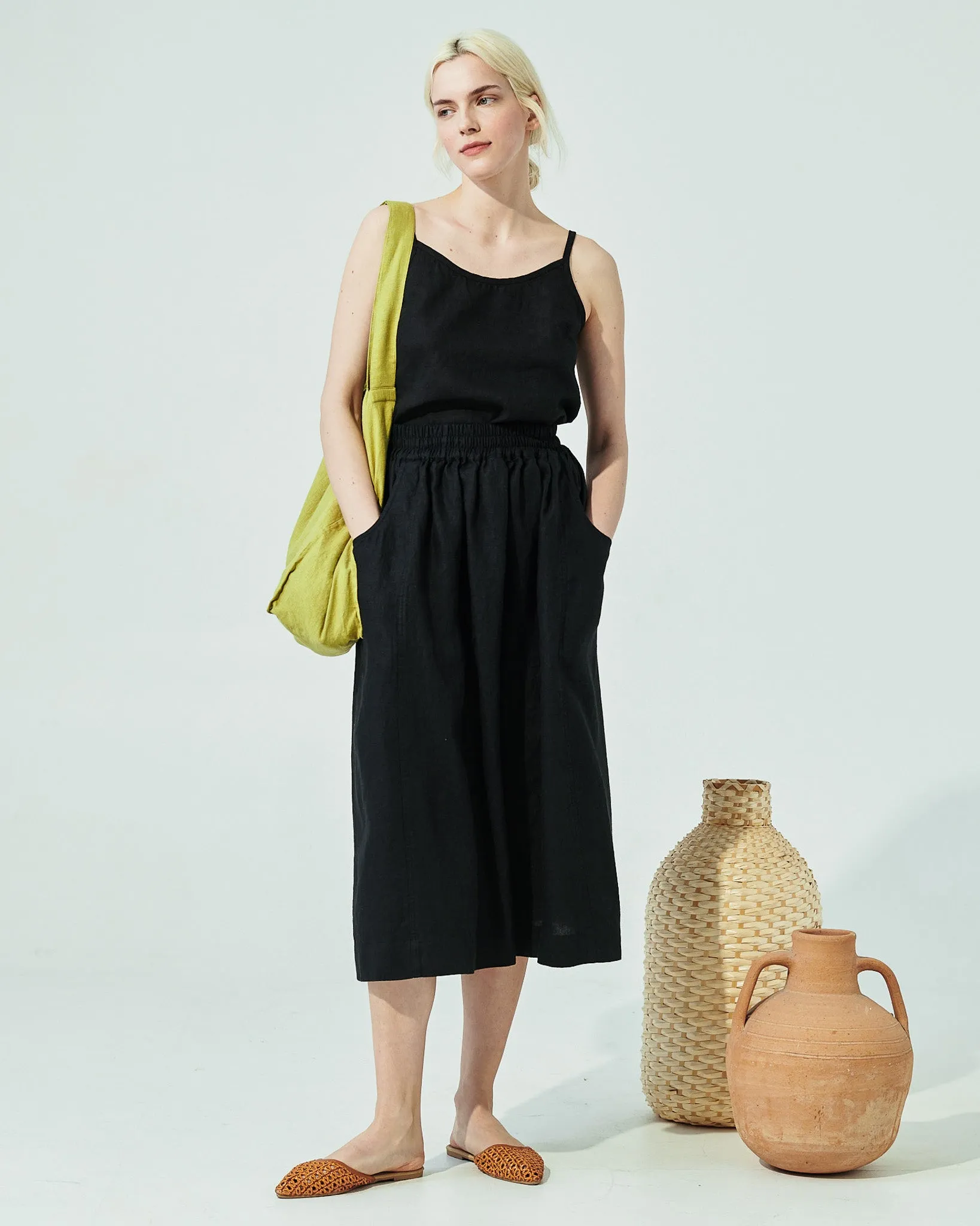 OIA gathered linen skirt (SS24)