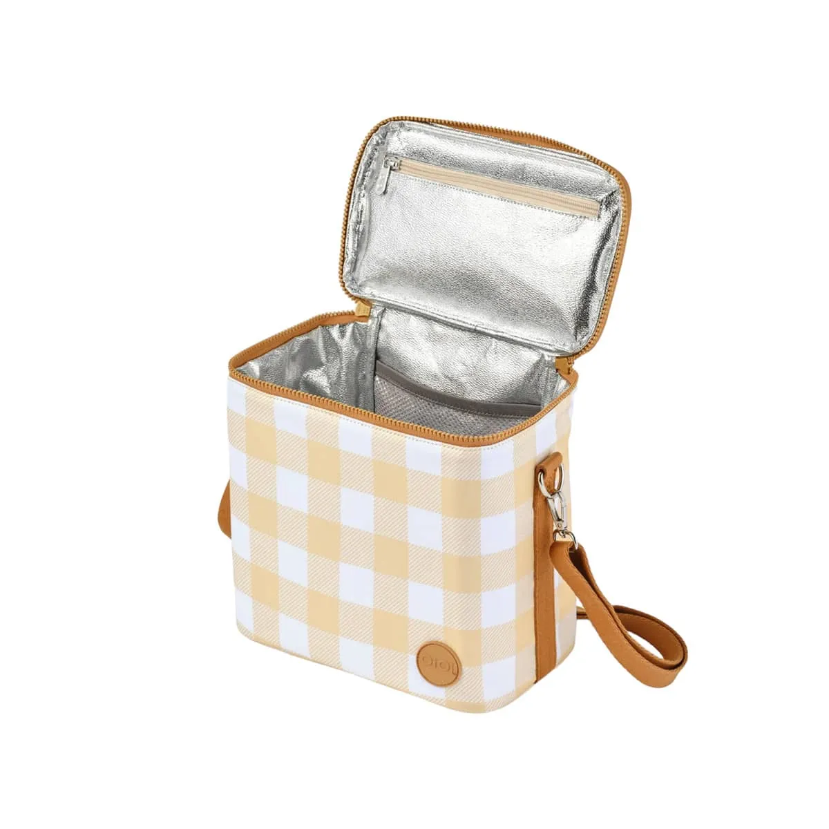 OiOi Midi Insulated Lunch Bag - Beige Gingham