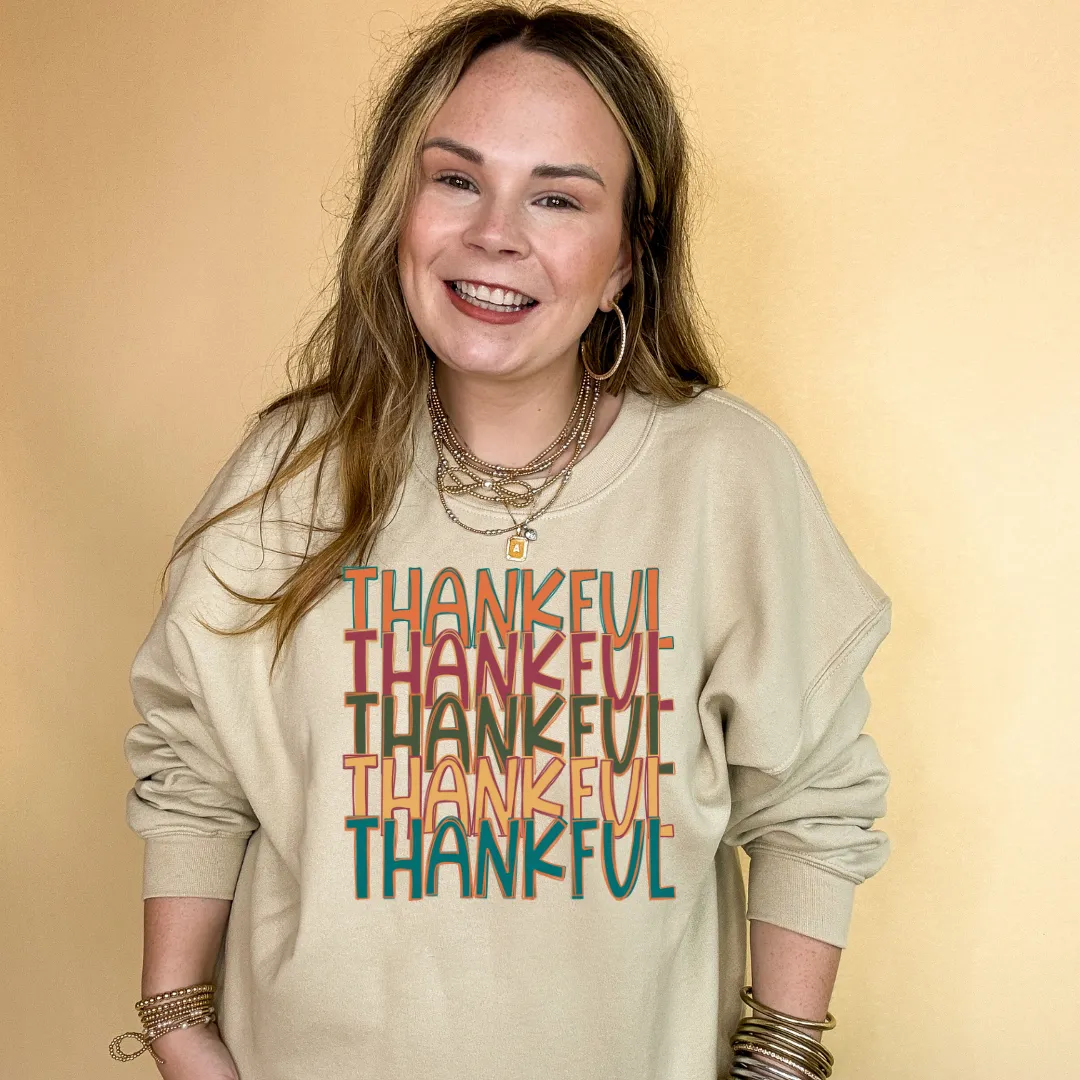 Online Exclusive | Thankful Thankful Thankful Graphic Sweatshirt in Multiple Color Options