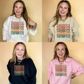 Online Exclusive | Thankful Thankful Thankful Graphic Sweatshirt in Multiple Color Options