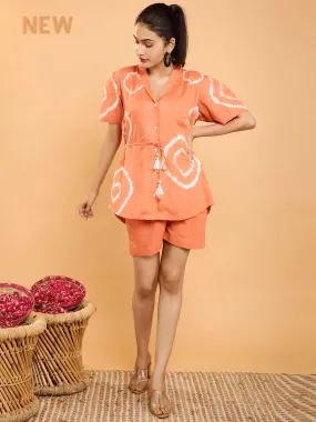 Orange Coral Women Co-Ord Set